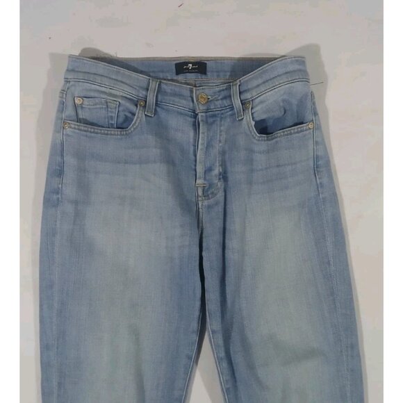 7 For All Mankind Josefina Boyfriend Mid Rise Button Fly Jeans - Picture 2 of 11